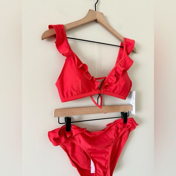 NWT Warehouse Bikini with Frill Detail in Red - Size 6 - Picture 4 of 8